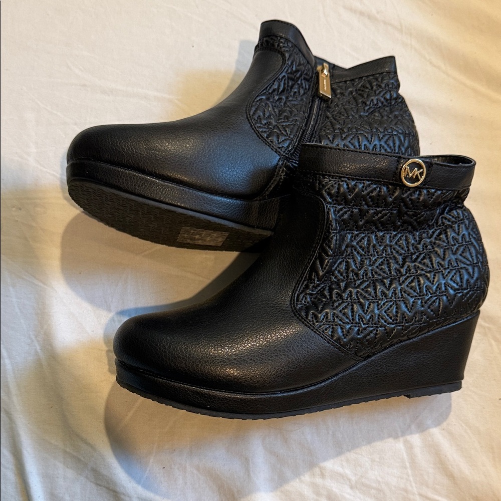 Michael Kors Black Wedge Ankle Boots